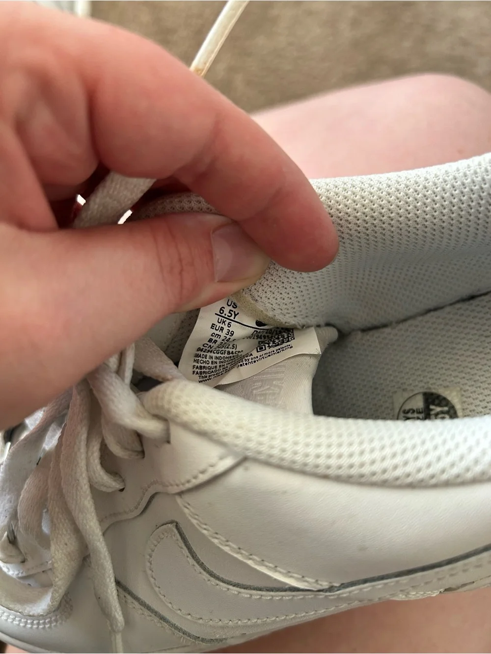 Nike Air Force 1 Low Triple White Sneakers Shoes Youth Size 6.5Y